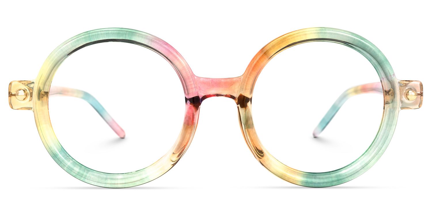 Acadia - Round Multicolor Eyeglasses | Vooglam Angle View