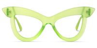 Cat Eye Light/Green Eyeglasses | Vooglam.com Angle View
