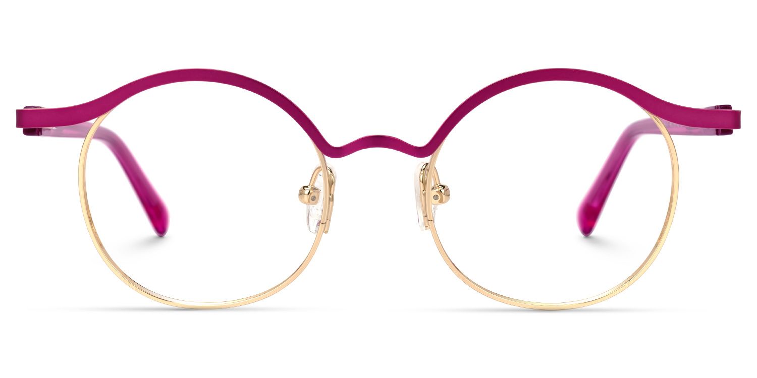 Aceline - Browline Purple Eyeglasses | Vooglam Angle View