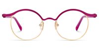 Aceline - Browline Purple Eyeglasses | Vooglam Angle View