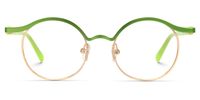 Aceline - Browline Green Eyeglasses | Vooglam Angle View