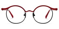 Aceline - Browline Red Eyeglasses | Vooglam Angle View