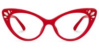 Achaia - Cat Eye Red Eyeglasses | Vooglam Angle View