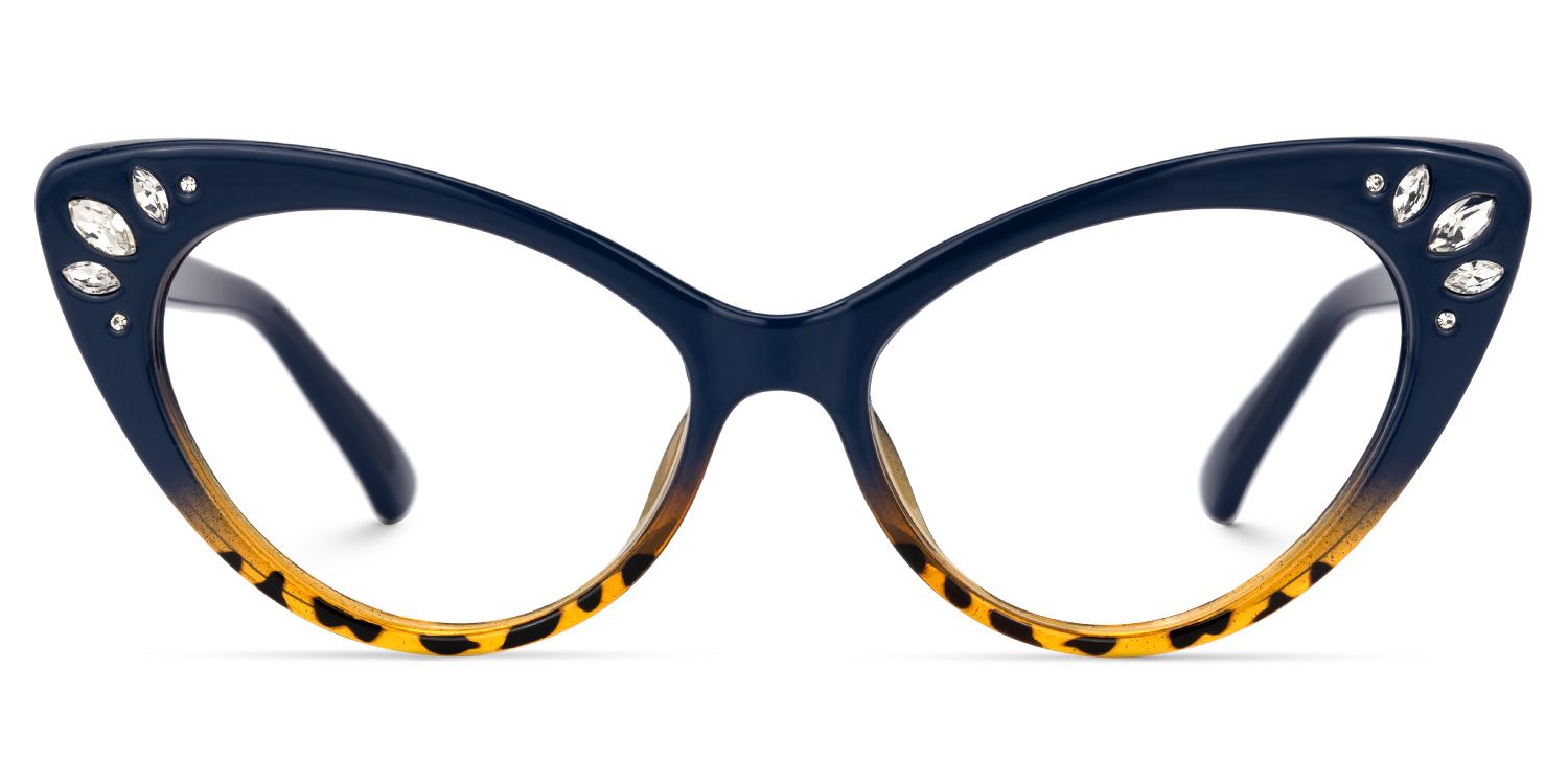Achaia - Cat Eye Blue/Tortoise Eyeglasses | Vooglam Angle View