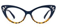 Achaia - Cat Eye Blue/Tortoise Eyeglasses | Vooglam Angle View