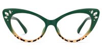 Achaia - Cat Eye Green/Tortoise Eyeglasses | Vooglam Angle View