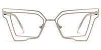 Achava - Geometric Silver Eyeglasses | Vooglam Angle View
