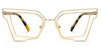Achava - Geometric Gold Eyeglasses | Vooglam Angle View