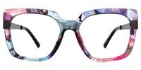 Abeni - Square Purple/Floral Eyeglasses | Vooglam Angle View