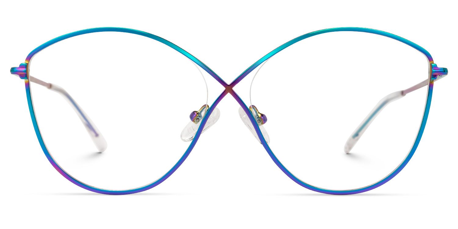 Iliana - Butterfly Blue Eyeglasses | Vooglam Angle View