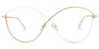 Iliana - Butterfly White/Gold Eyeglasses | Vooglam Angle View