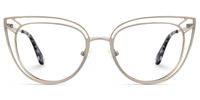 Adah - Cat Eye Silver Eyeglasses | Vooglam Angle View
