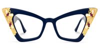 Adalet - Cat Eye Blue Eyeglasses | Vooglam Angle View