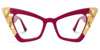 Adalet - Cat Eye Red Eyeglasses | Vooglam Angle View
