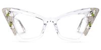 Adalet - Cat Eye Crystal Eyeglasses | Vooglam Angle View