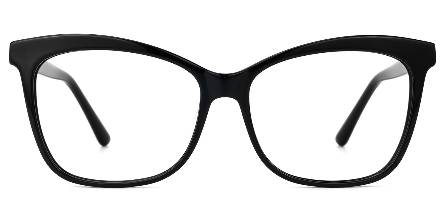 Alfven - Bold Black Glasses Butterfly Shaped by Vooglam - Angle View