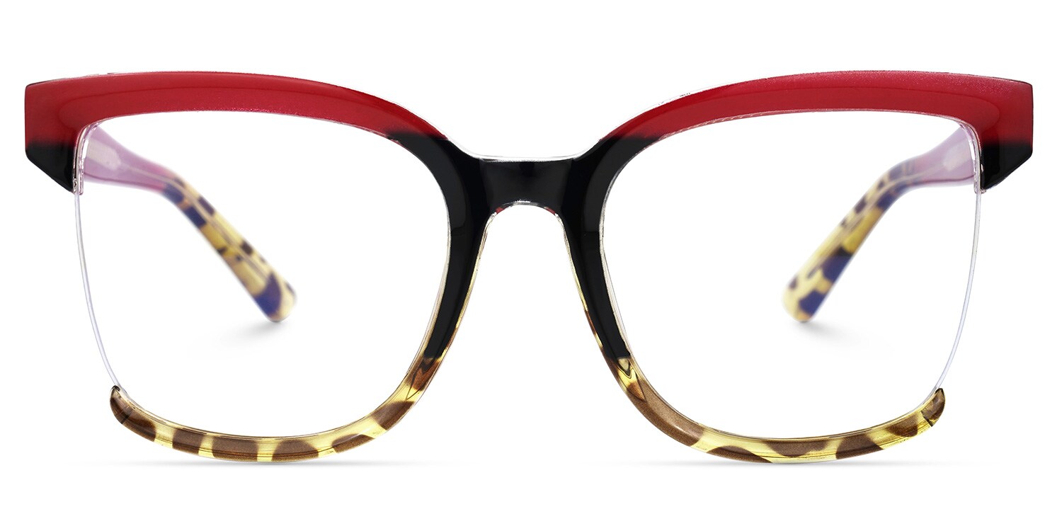 

Adalyn - Square Red/Tortoise Eyeglasses