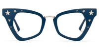 Adamma - Cat Eye Blue Eyeglasses | Vooglam Angle View
