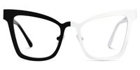 Adan - Cat Eye Black/White Two-tone Eyeglasses | Vooglam Angle View