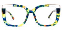 Adana - Rectangle Floral Eyeglasses | Vooglam Angle View
