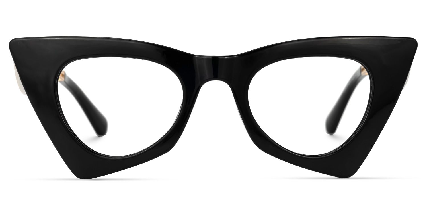 Tiny - Avant Garde Cat Eye Black Eyeglasses | Vooglam Angle View