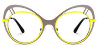 Abiyram - Cat Eye Grey/Yellow Eyeglasses | Vooglam Angle View