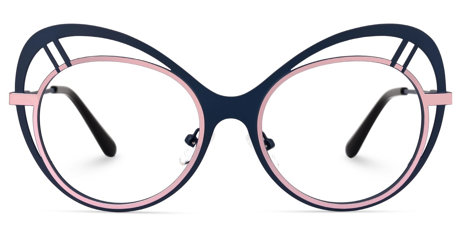 Abiyram - Cat Eye Blue/Pink Eyeglasses | Vooglam Angle View