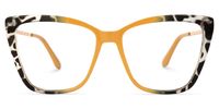 Adebola - Square Yellow/Tortoise Eyeglasses | Vooglam Angle View