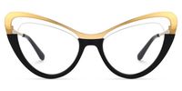 Adeja - Cat Eye Gold/Black Eyeglasses | Vooglam Angle View