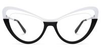 Adeja - Cat Eye White/Black Eyeglasses | Vooglam Angle View
