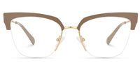 Adelheid - Browline Brown Eyeglasses | Vooglam Angle View