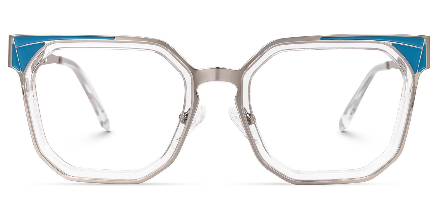 Adelia - Geometric Crystal Eyeglasses | Vooglam Angle View