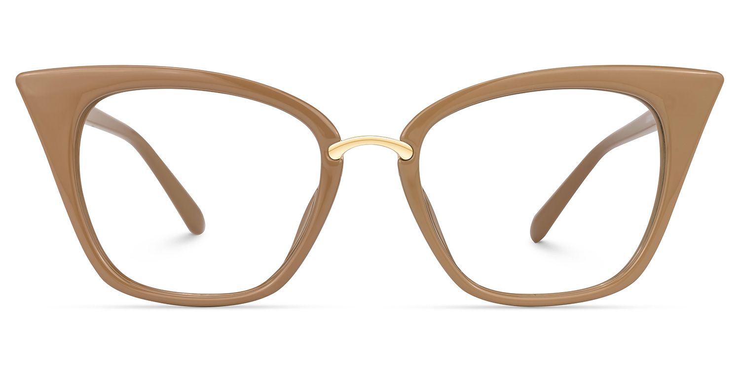 Tacita - Cat Eye Brown Eyeglasses | Vooglam Angle View