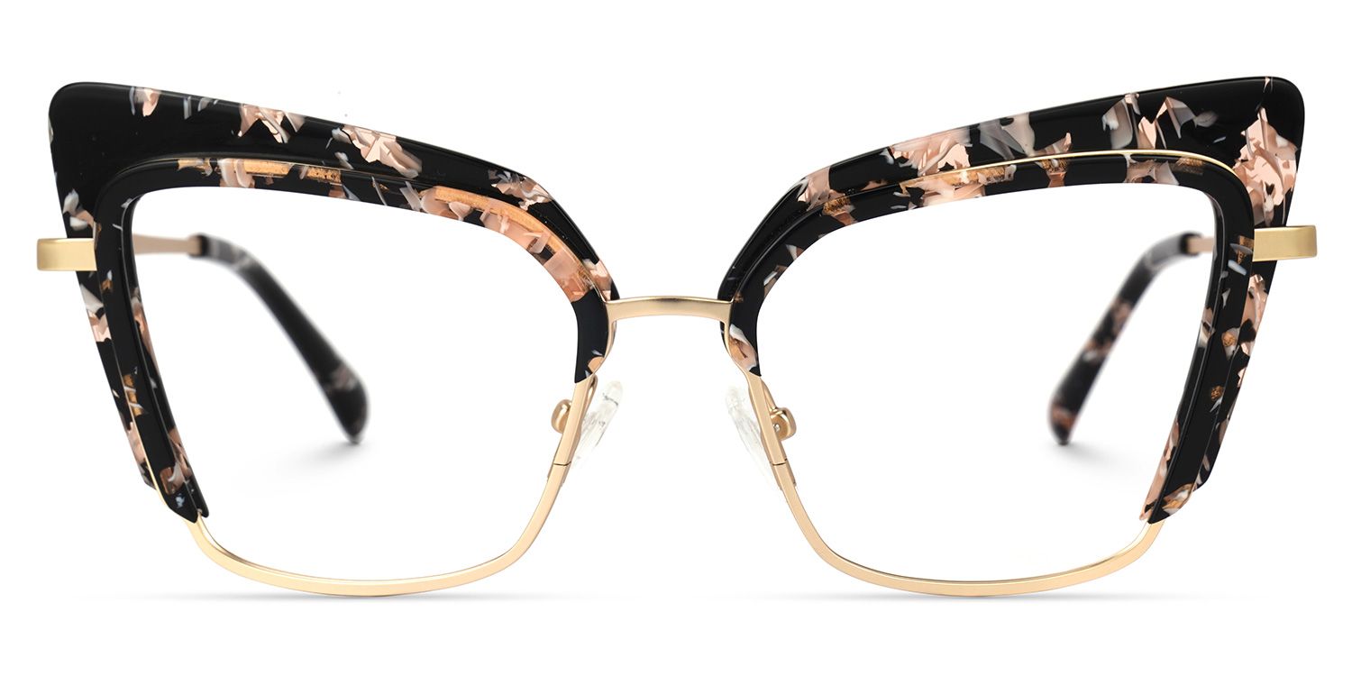 Adeline - Cat Eye Pink/Floral Eyeglasses | Vooglam Angle View