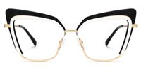 Adeline - Cat Eye Black/White Eyeglasses | Vooglam Angle View