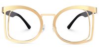 Adelita - Square Gold Eyeglasses | Vooglam Angle View