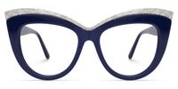 Adelle - Cat Eye Blue Eyeglasses | Vooglam Angle View