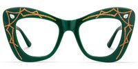 Zavala - Square Green Eyeglasses | Vooglam Angle View