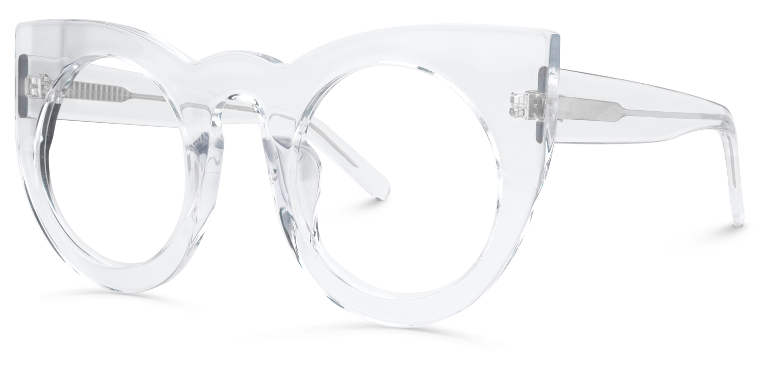 Cat Eye Crystal Eyeglasses ▏Vooglam.com Front View