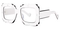 Square White Eyeglasses | Vooglam.com Front View