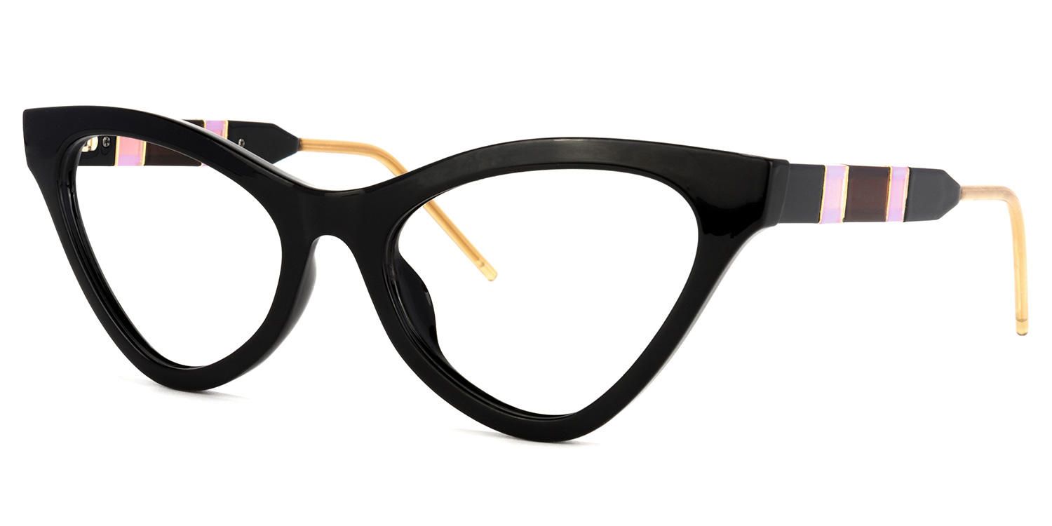 Cat Eye Black Eyeglasses | Vooglam.com Front View