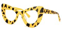 Cat Eye Yellow/Black Eyeglasses | Vooglam.com Front View