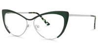 Sexy Dark/Green Cat Eye Glasses▕ Vooglam.com Front View