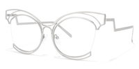 Maggie - Cat Eye Silver Eyeglasses | Vooglam Front View