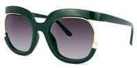 Round Dark/Green Sunglasses | Vooglam.com Front View