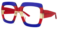 Rectangle Blue/Red Eyeglasses│Vooglam Optical Glasses Front View