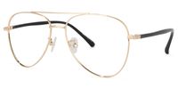 Hamza - Aviator Gold Eyeglasses | Vooglam Front View