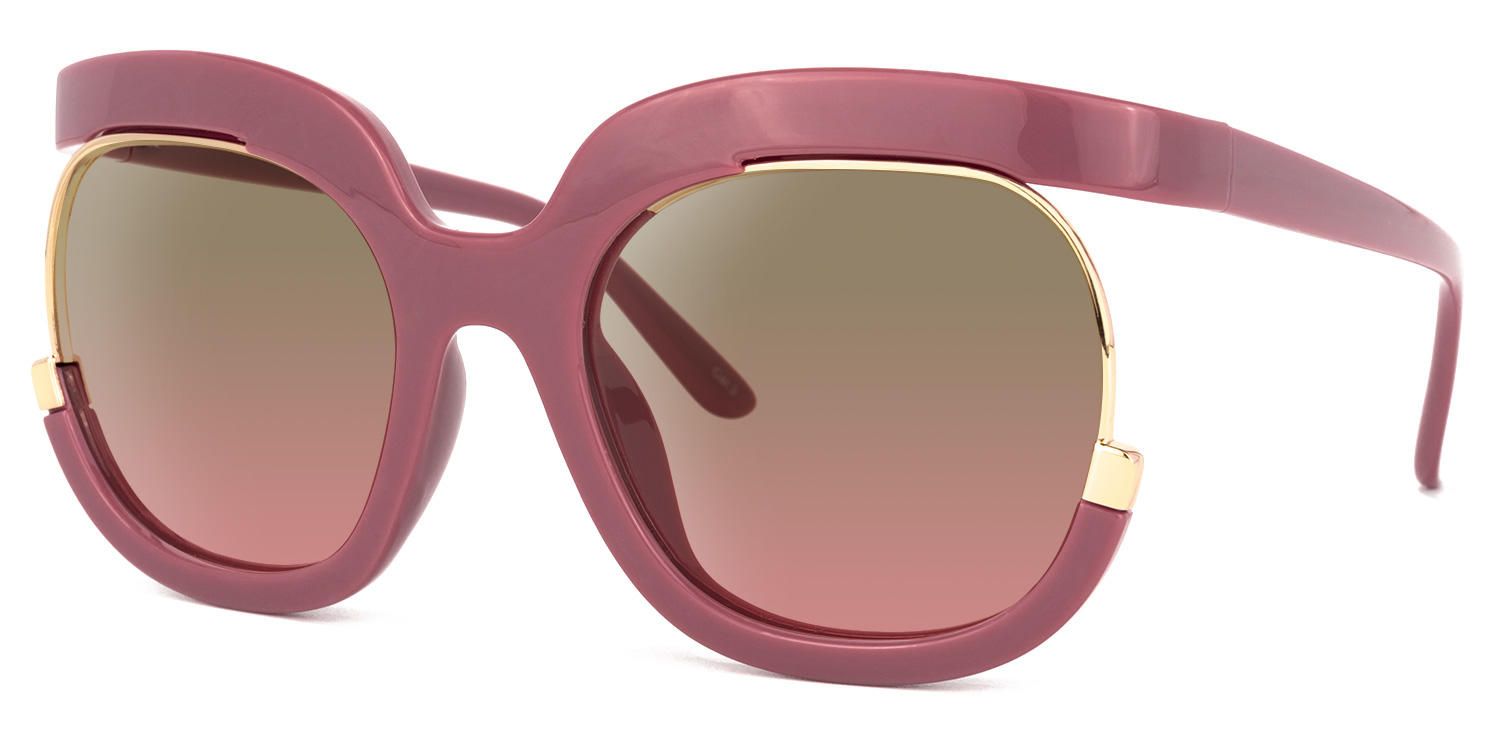Round Mauve Sunglasses | Vooglam.com Front View