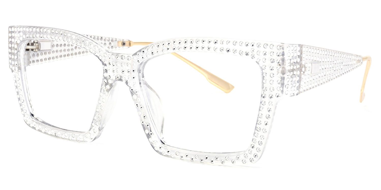 Rectangle Crystal Eyeglasses | Vooglam.com Front View