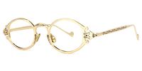 Oval Gold Eyeglasses | Vooglam.com Front View